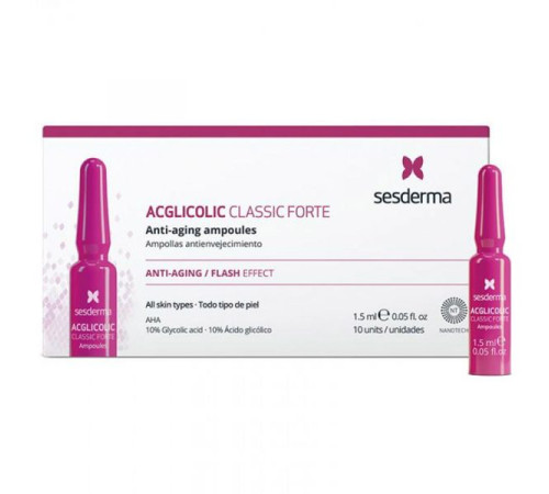 SESDERMA ACGLICOLIC CLASSIC FORTE | Средство в ампулах форте с гликолевой кислотой (10 шт х 1,5 мл)
