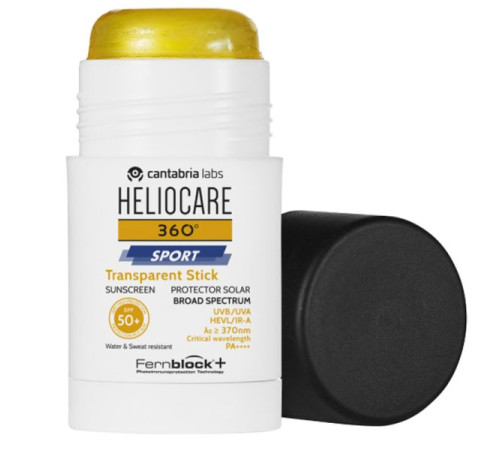 Heliocare 360 Sport Transparent Stick — Солнцезащитный прозрачный спорт-стик с SPF 50+, 25 г